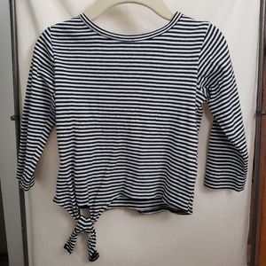 Monica + Andy stripe tie front top